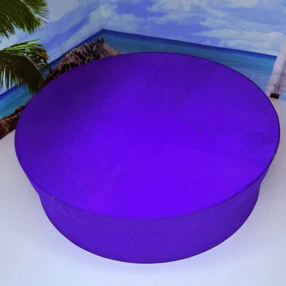 Prince Estate Purple Fabric Collector Box 
Round Hat Box-Style Lid, Paisley Park - Picture 2 of 13